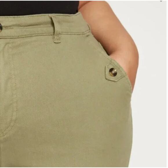 Universal Standard Casual Twill Pants 00 XS NWT Pistachio Green Trouser Wide Leg - Picture 2 of 6